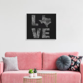 Cool Artistic modern and Rustic Love of Texas Canvas Afdruk (Insitu (Woonkamer))