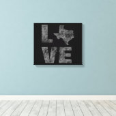 Cool Artistic modern and Rustic Love of Texas Canvas Afdruk (Insitu (Houten vloer))