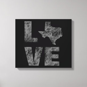 Cool Artistic modern and Rustic Love of Texas Canvas Afdruk