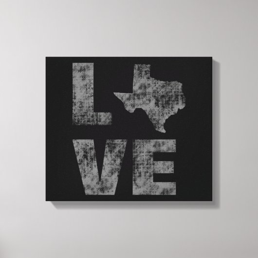 Cool Artistic modern and Rustic Love of Texas Canvas Afdruk (Voorkant)