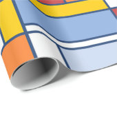 Cool artistiek modern kunstgeschenk papier Mondria (Rol Hoek)