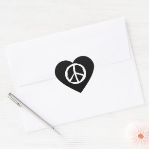 cool artistiek PEACE SIGN in hartvorm Hart Sticker