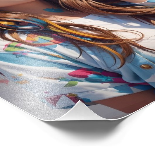 Cool artistieke lucht kunst van een meisje met sch foto afdruk (Hoek)