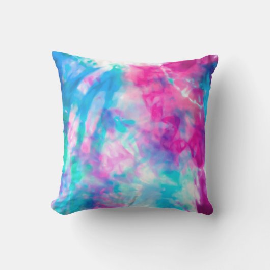 Cool Artsy Girly Paars Pink Blue Tie Dye Patroon Buitenkussen (Voorkant)