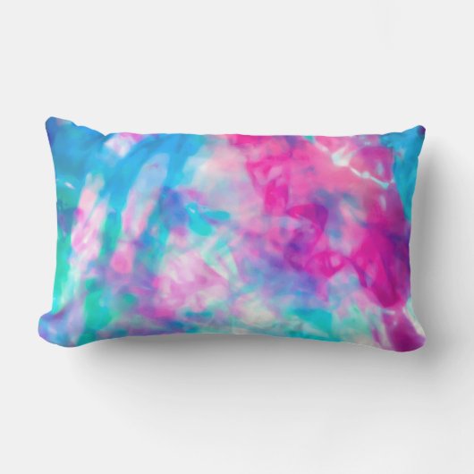 Cool Artsy Girly Paars Pink Blue Tie Dye Patroon Buitenkussen (Voorkant)