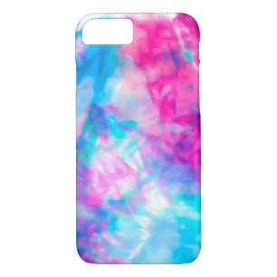 Cool Artsy Girly Paars Pink Blue Tie Dye Patroon iPhone 8/7 Hoesje