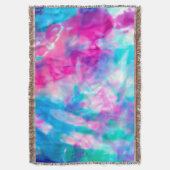 Cool Artsy Girly Paars Pink Blue Tie Dye Patroon Deken (Voorkant Verticaal)