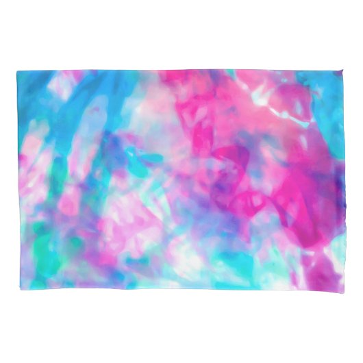 Cool Artsy Girly Paars Pink Blue Tie Dye Patroon Kussensloop (Voorkant)