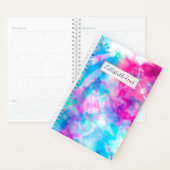 Cool Artsy Girly Paars Pink Blue Tie Dye Patroon Planner (Display)