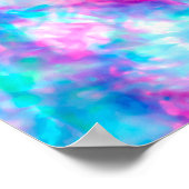 Cool Artsy Girly Paars Pink Blue Tie Dye Patroon Poster (Hoek)