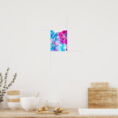 Cool Artsy Girly Paars Pink Blue Tie Dye Patroon Poster (Keuken)