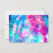 Cool Artsy Girly Paars Pink Blue Tie Dye Patroon Save The Date (Achterkant)