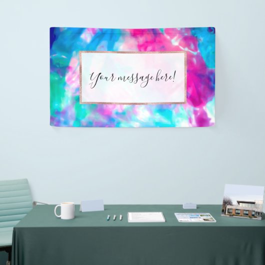 Cool Artsy Girly Paars Pink Blue Tie Dye Patroon Spandoek (Beurs)