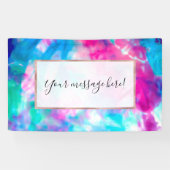 Cool Artsy Girly Paars Pink Blue Tie Dye Patroon Spandoek (Horizontaal)