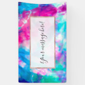 Cool Artsy Girly Paars Pink Blue Tie Dye Patroon Spandoek (Verticaal)