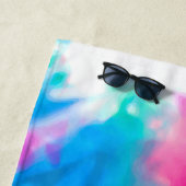 Cool Artsy Girly Paars Pink Blue Tie Dye Patroon Strandlaken (In situ)