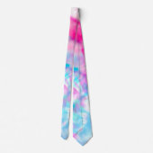 Cool Artsy Girly Paars Pink Blue Tie Dye Patroon Stropdas (Achterkant)