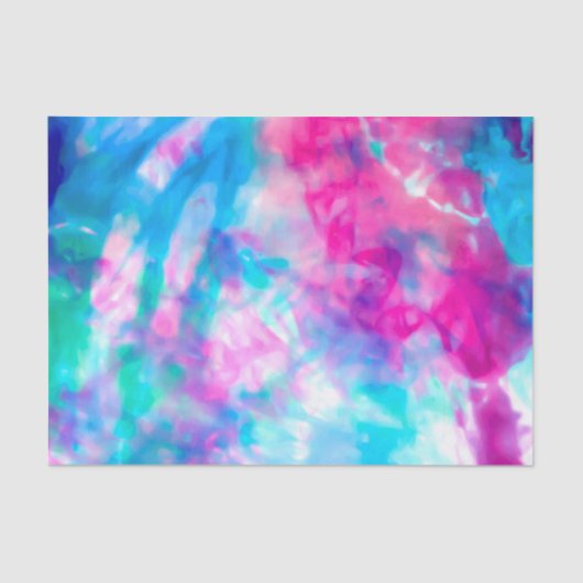 Cool Artsy Girly Paars Pink Blue Tie Dye Patroon Tissuepapier (Voorkant)