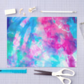 Cool Artsy Girly Paars Pink Blue Tie Dye Patroon Tissuepapier (Craft)
