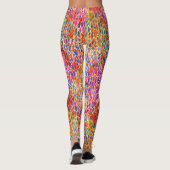 Cool artsy kleurrijke regenboogbladeren verfpatroo leggings (Achterkant)