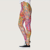 Cool artsy kleurrijke regenboogbladeren verfpatroo leggings (Links)