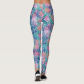 Cool Artsy Kleurrijke Turquoise Ocean Waterverf Leggings (Achterkant)