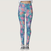 Cool Artsy Kleurrijke Turquoise Ocean Waterverf Leggings (Voorkant)