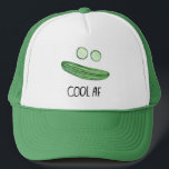 Cool as a Cucumber "Cool AF" Funny Trucker Hat Trucker Pet<br><div class="desc">Blijf cool als komkommer in deze leuke vrachtwagenhoed. Waterverf kunst alleen voor jou! Bekijk mijn winkel voor meer design!</div>
