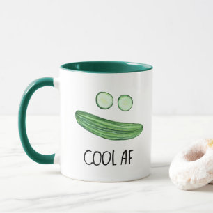 Cool as a Cucumber "Cool AF" Funny Waterverf Mok