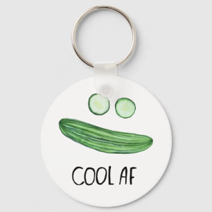 Cool as a Cucumber "Cool AF" Funny Waterverf Sleutelhanger