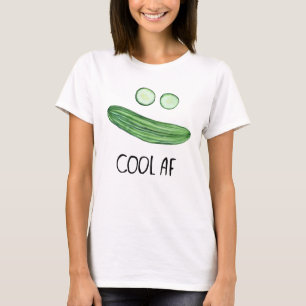 Cool as a Cucumber "Cool AF" Funny Waterverf T-shirt