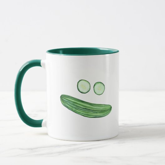 Cool as a Cucumber Funny Waterverf Cucumber Face Mok (Links)