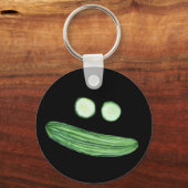 Cool as a Cucumber Funny Waterverf Veggie Face Sleutelhanger (Voorkant)