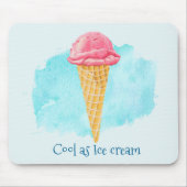 Cool As Ice Cream Strawberry Cone Pun Muismat (Voorkant)