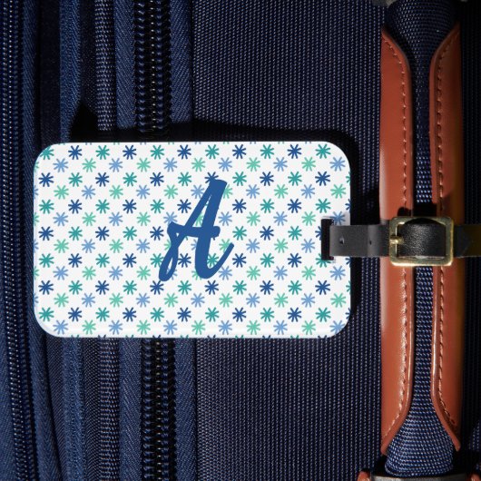 Cool AsteriskS Oceankleuren Op Witte Bagage Label (Voorkant Insitu 4)