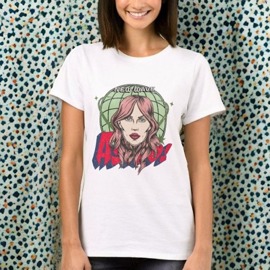 Cool Astro Cartoon gezicht en planeet Witte vrouwe T-shirt