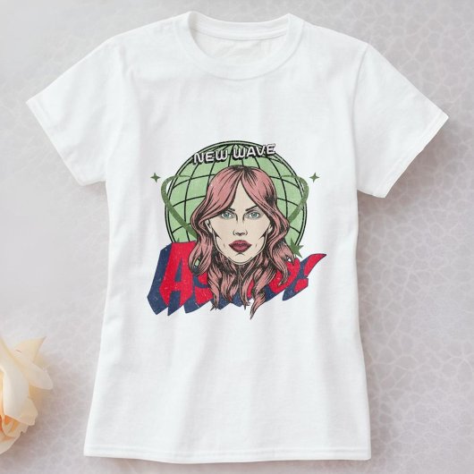 Cool Astro Cartoon gezicht en planeet Witte vrouwe T-shirt