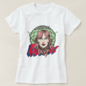 Cool Astro Cartoon gezicht en planeet Witte vrouwe T-shirt (Design voorkant)