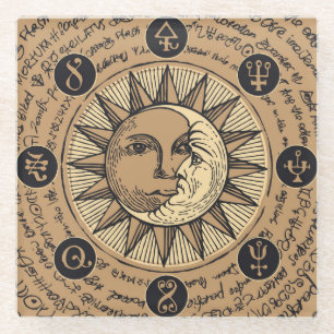 Cool Astrology Pattern met Sun en Moon Glazen Onderzetter
