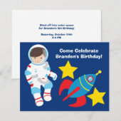 Cool Astronaut Boy Buitenspatie Kinderen Birthday  Kaart (Voorkant / Achterkant)