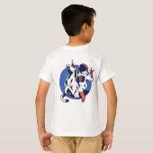 Cool Astronaut Riding Unicorn Rock Signal Funny T-shirt (Achterkant volledig)