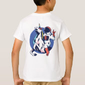 Cool Astronaut Riding Unicorn Rock Signal Funny T-shirt (Achterkant)