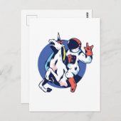 Cool Astronaut Riding Unicorn Rock Tiener Graphics Briefkaart (Voorkant / Achterkant)