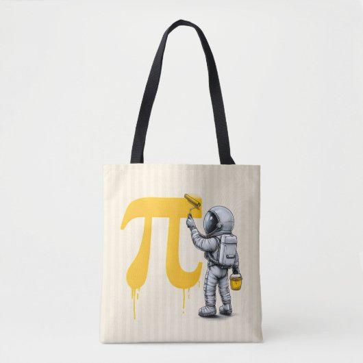 Cool astronaut schilderij Pi symbool Pi-dag Tote Bag (Voorkant)