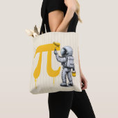 Cool astronaut schilderij Pi symbool Pi-dag Tote Bag (Dichtbij)