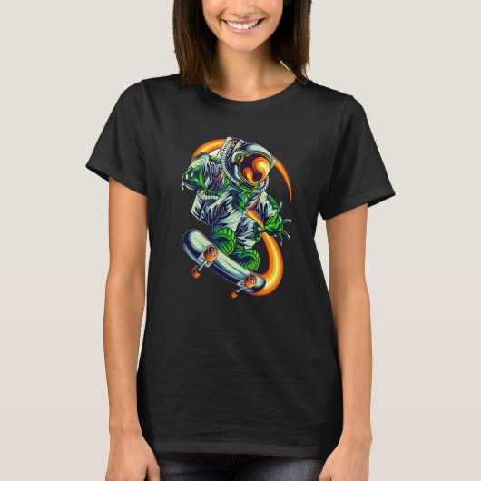 Cool Astronaut Skateboard Space Skateb T-shirt (Voorkant)
