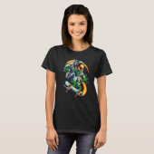 Cool Astronaut Skateboard Space Skateb T-shirt (Voorkant volledig)