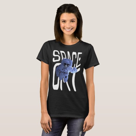 Cool Astronaut Space Cat T-shirt (Voorkant volledig)