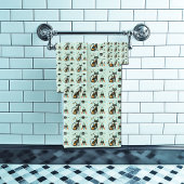 Cool Atomic Retro Cat Ruimteschip Saturnus Sterren Bad Handdoek