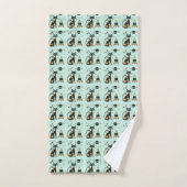 Cool Atomic Retro Cat Ruimteschip Saturnus Sterren Bad Handdoek (Handdoek)